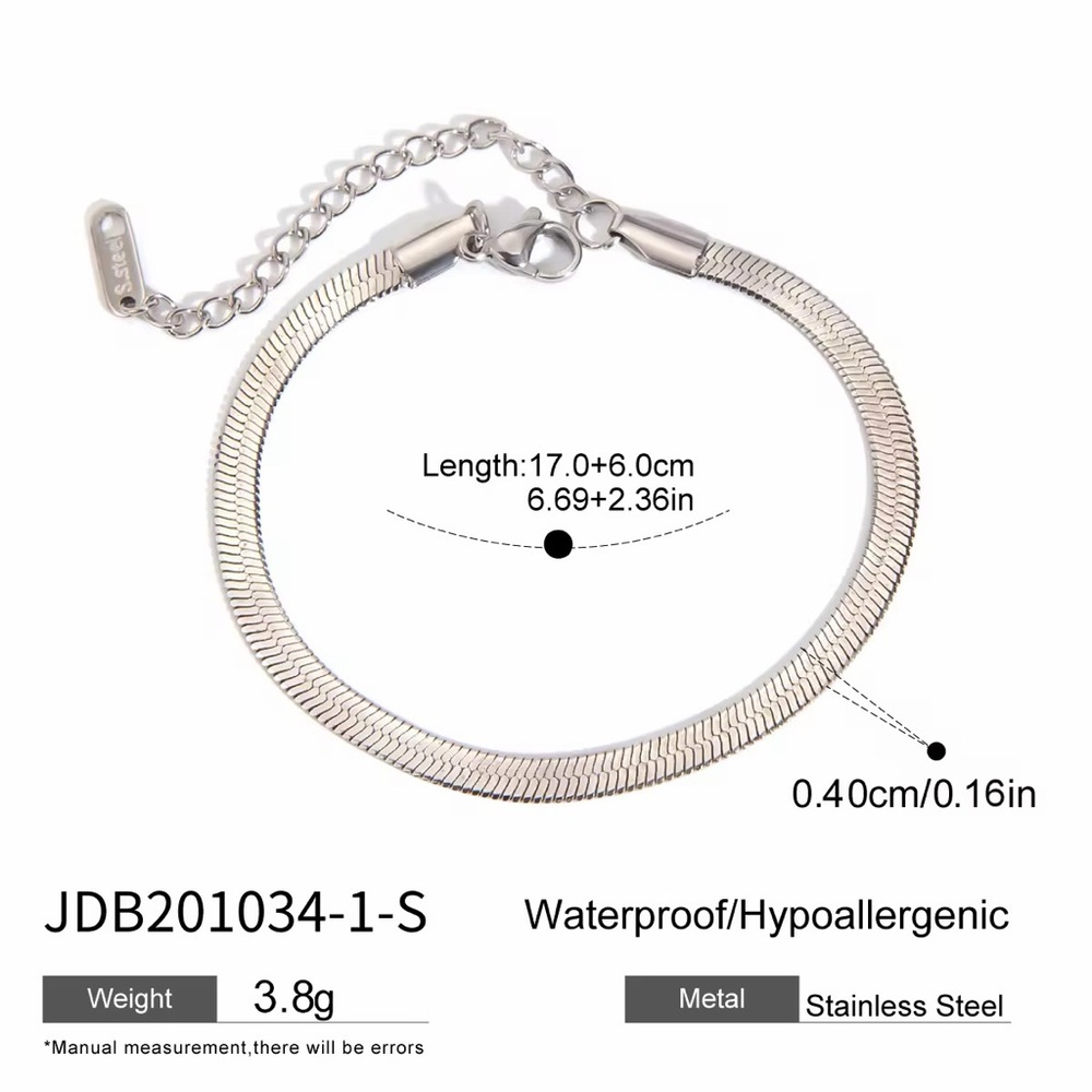 Silver-Tone Stainless Steel Herringbone Bracelet - Picture 5 of 5
